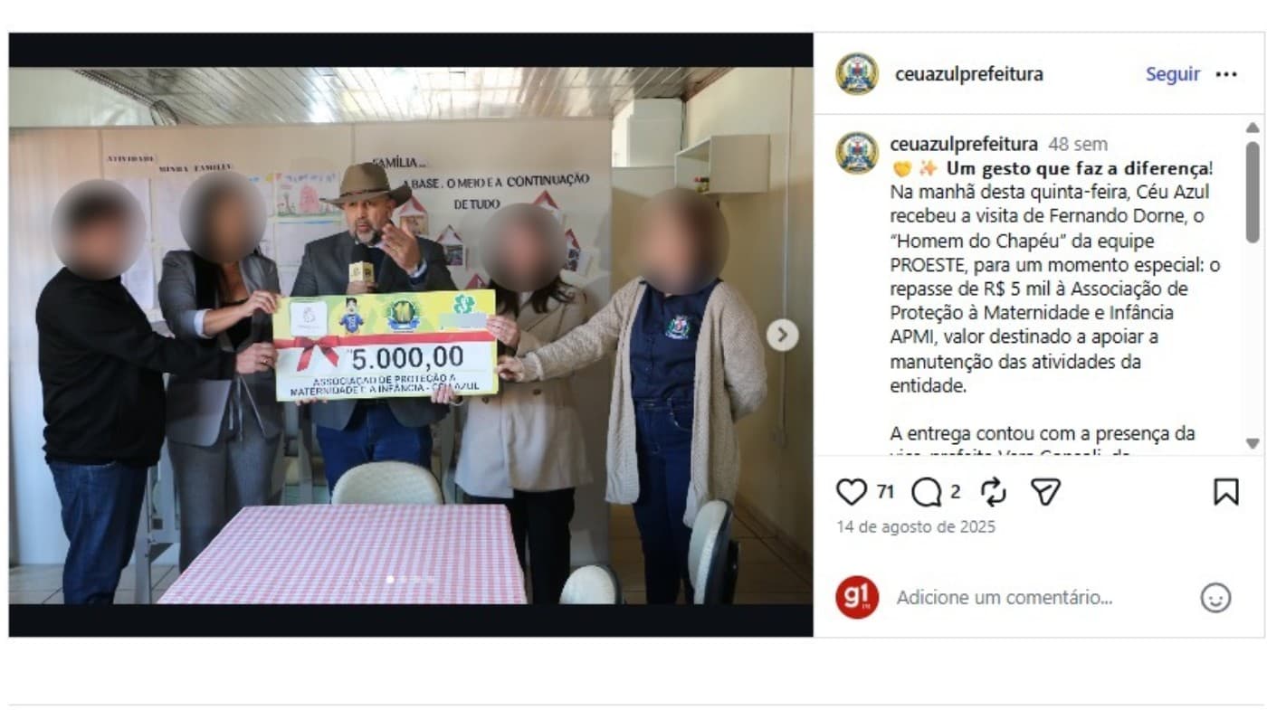 Empresário investigado por crimes contra menores havia doado R$ 5 mil a entidade infantil em Céu Azul