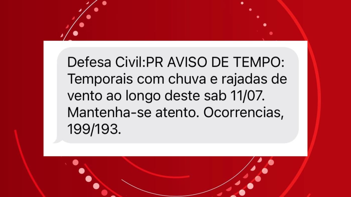 Defesa Civil alerta Oeste do Paraná para temporais com ventos fortes neste fim de semana