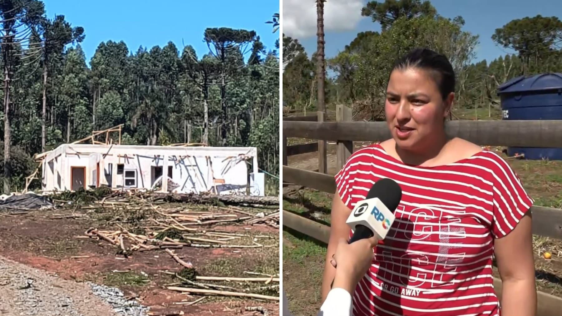 Tornado F2 destrói casa recém-construída em Reserva; mãe protege filha com próprio corpo