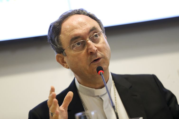 O cardeal Sergio da Rocha, arcebispo de Brasília e presidente da CNBB, participam do lançamento da Campanha da Fraternidade 2019 com o tema 